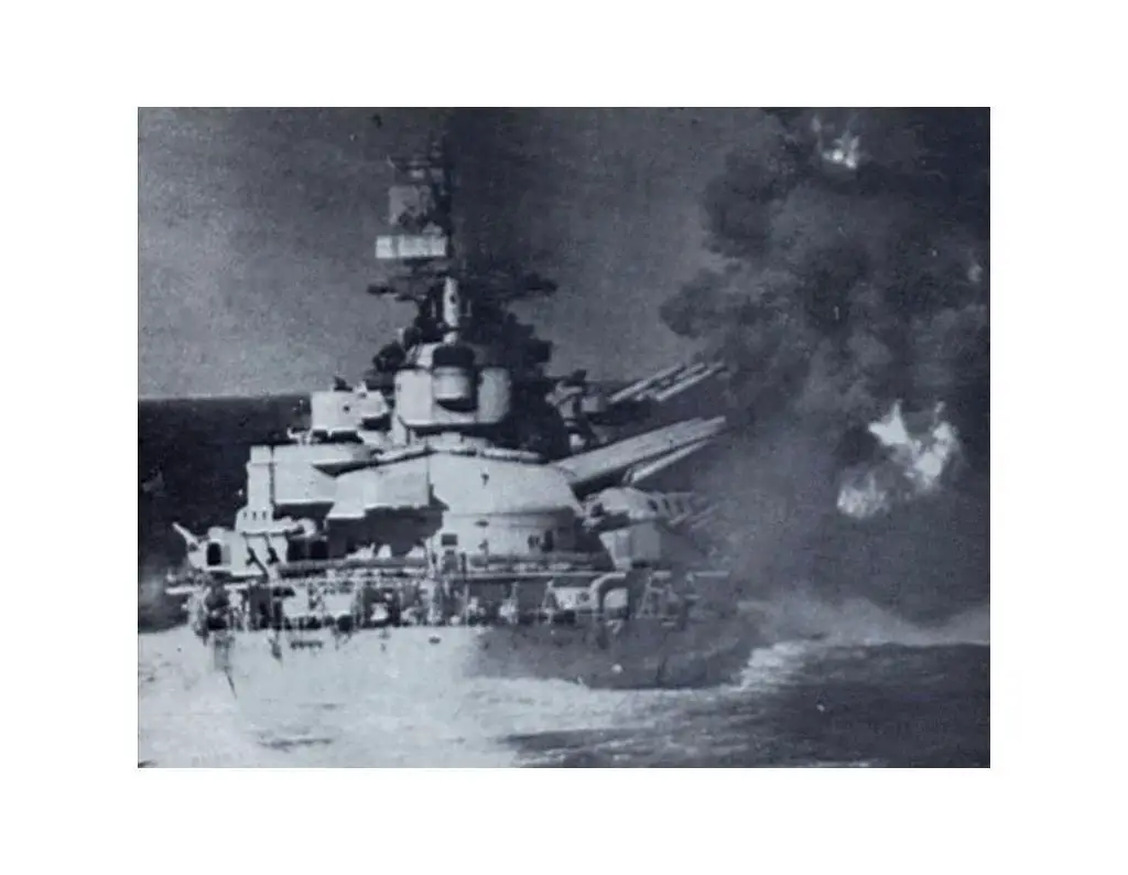 Italian Battleship Vittorio Veneto opens fire at the Battle of Guado.