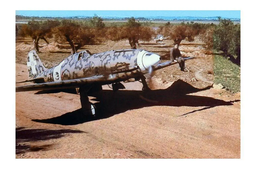 A 1943 photo of a Macchi C.202 of the 17th Gruppo in Pantelleria.