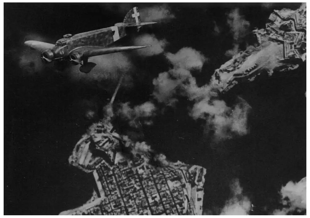 Regia Aeronautica bombing the Grand Harbour, Malta in June 1941. Image: Archivio Centrale dello Stato