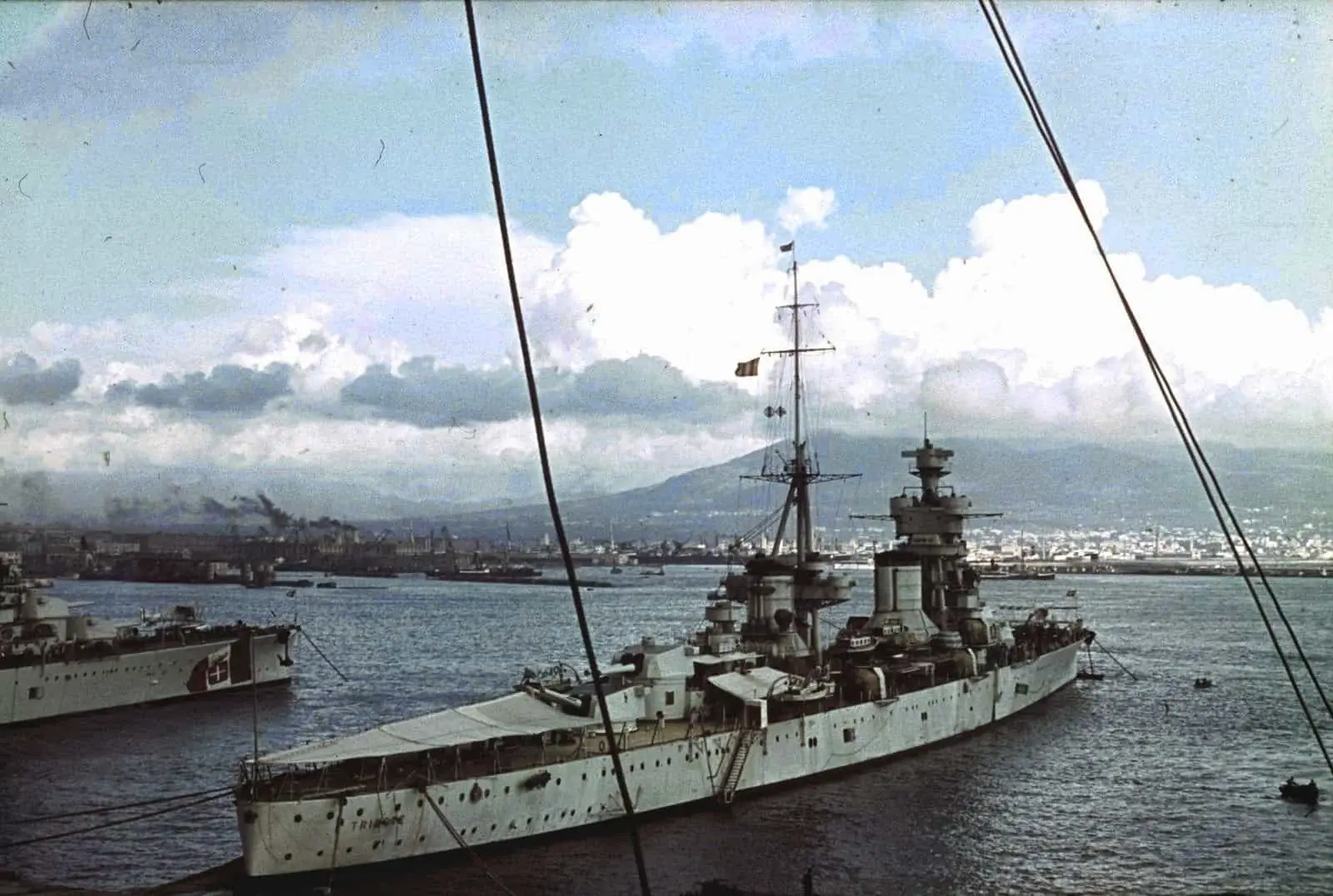regia marina oob. The Trento class cruiser Trieste moored in Naples, Italy.