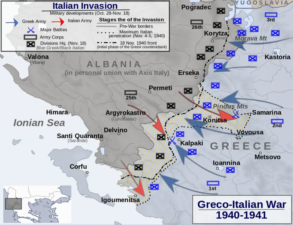 Italian invasion of Greece in 1940.