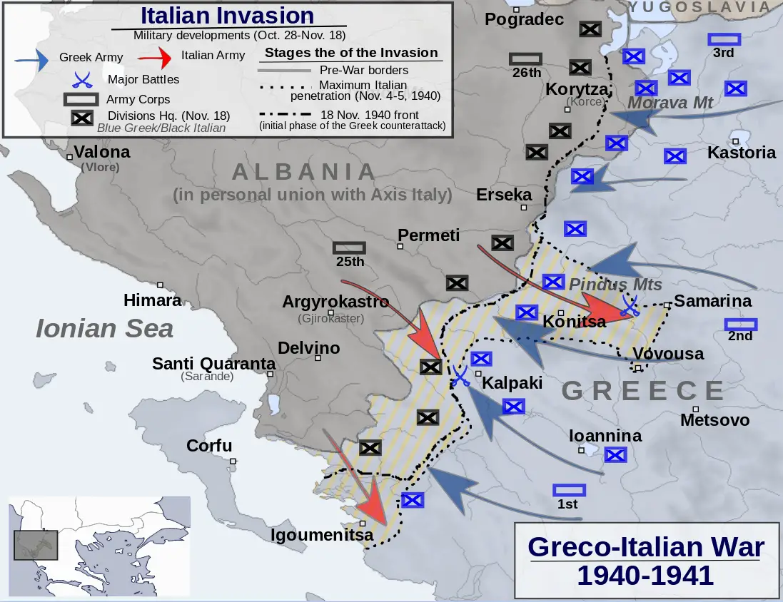 Italian Invasion Of Greece On 28 October 1940 Comando Supremo