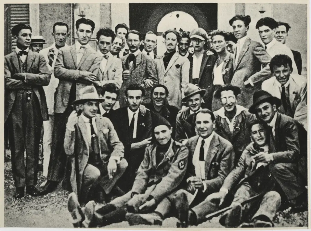 Italo Balbo (top center) with his group of Squadristi in 1921.