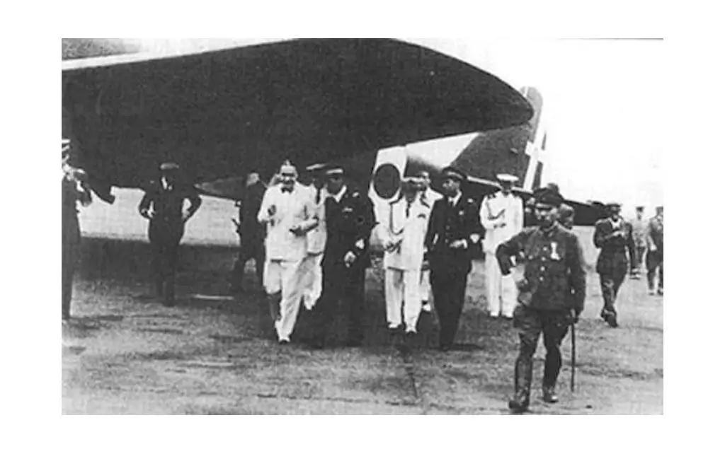 The SM.75 lands in Tokyo. Note the Japanese markings on the aircraft.