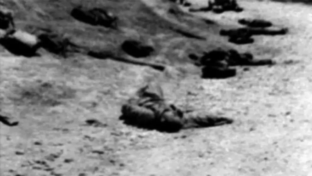 Image of dead Italian soldiers from the Battle of Gela.