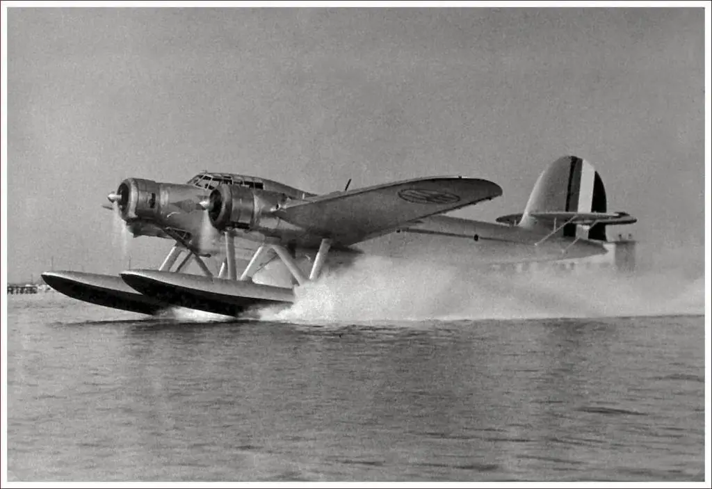 A 1935 photo of a CANT Z.506B taking off.
