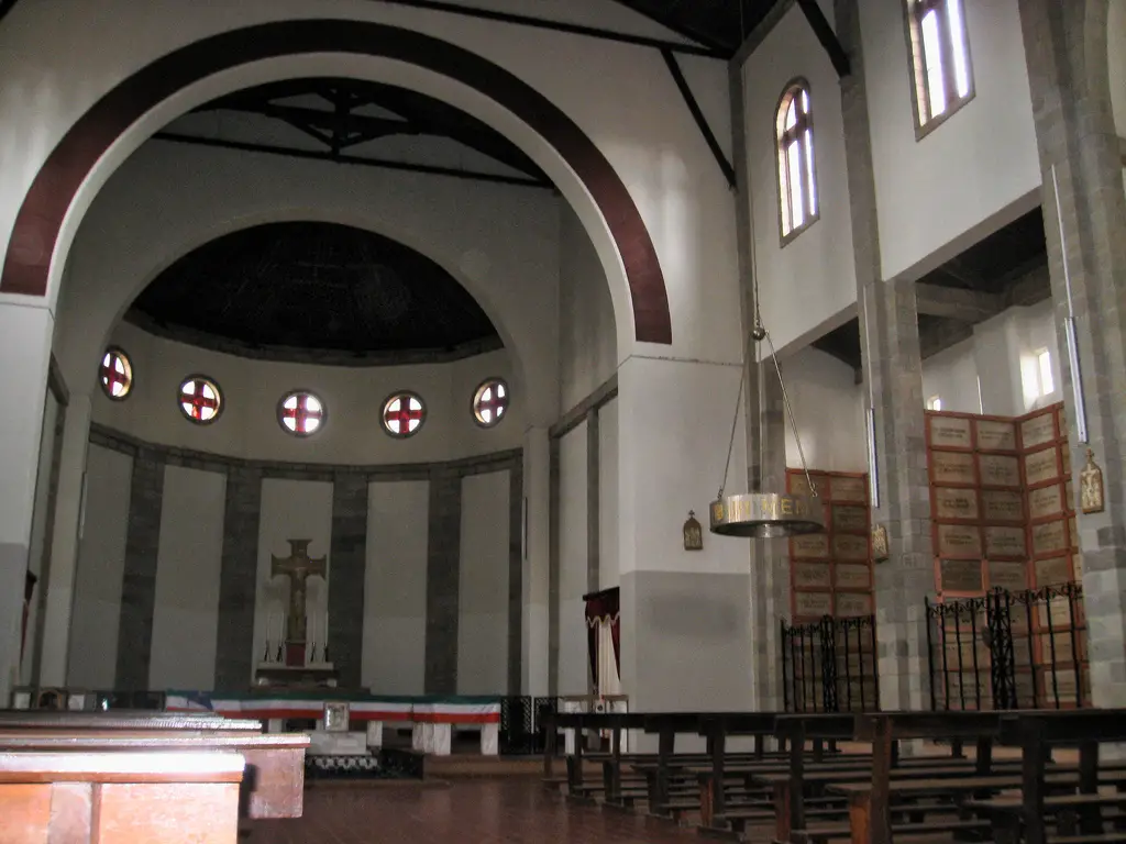 The interior of the Italian War Memorial Church.