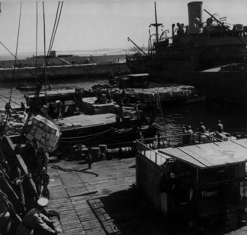 Benghazi harbor, 1942.