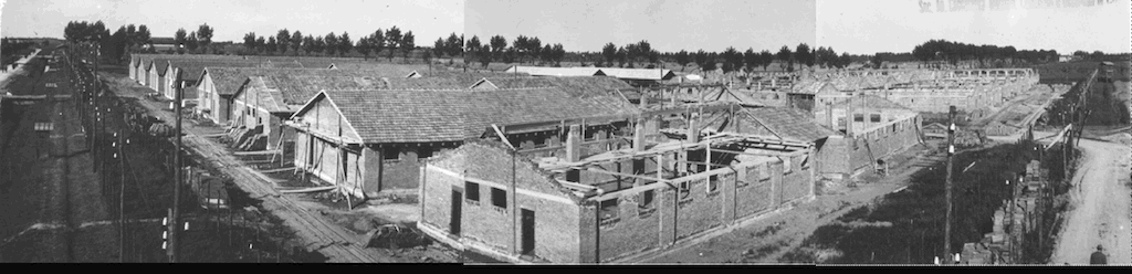 A panoramic of the Fossoli Jewish camp.