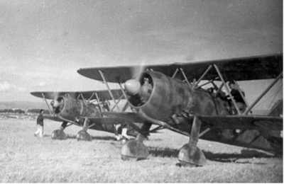 Fiat C.R. 42 fighters ready to take off