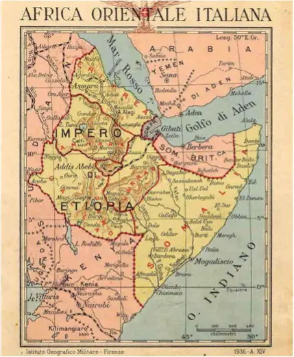 Map of Italian East Africa