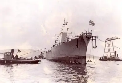 Launch of the Naresuan in August 1941