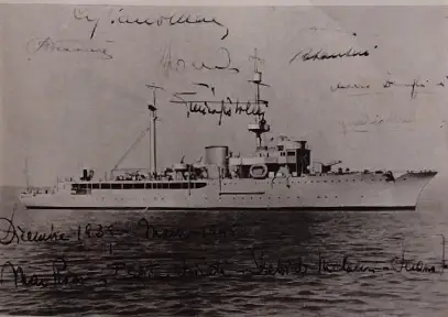 A picture of the Eritrea signed by some of the crew members