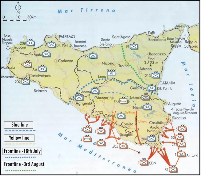 Map of Operation Husky (A. Saccoman)