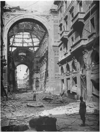The Galleria Vittorio Emanuele after the Bombardment of the 13th of August