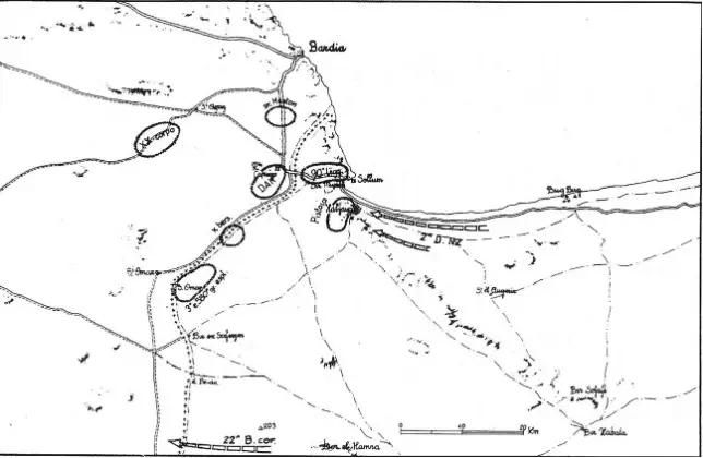 Figure 2 The positions at the border (10/11/1942)
