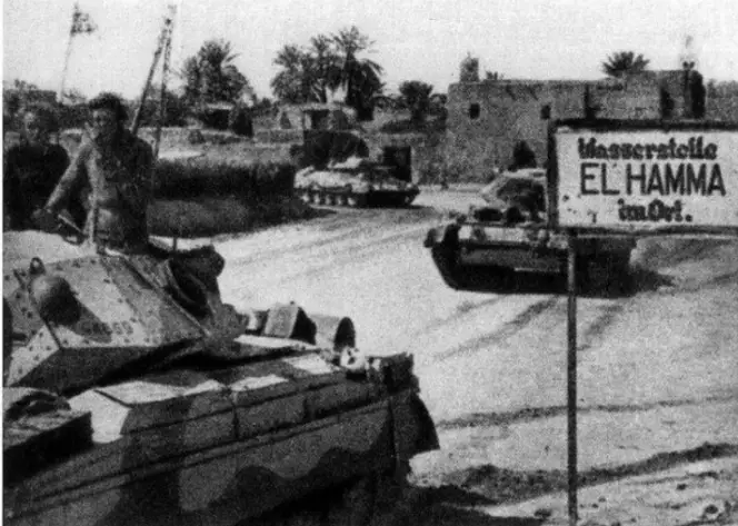 British tanks entering El Hamma