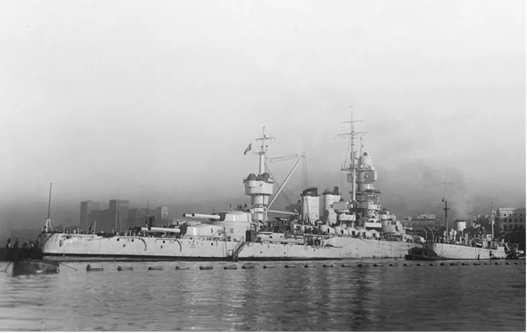 Figure 4 Battleship Duilio semi-sunk